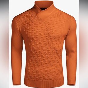 Coofandy size M men’s pullover orange sweater NWT